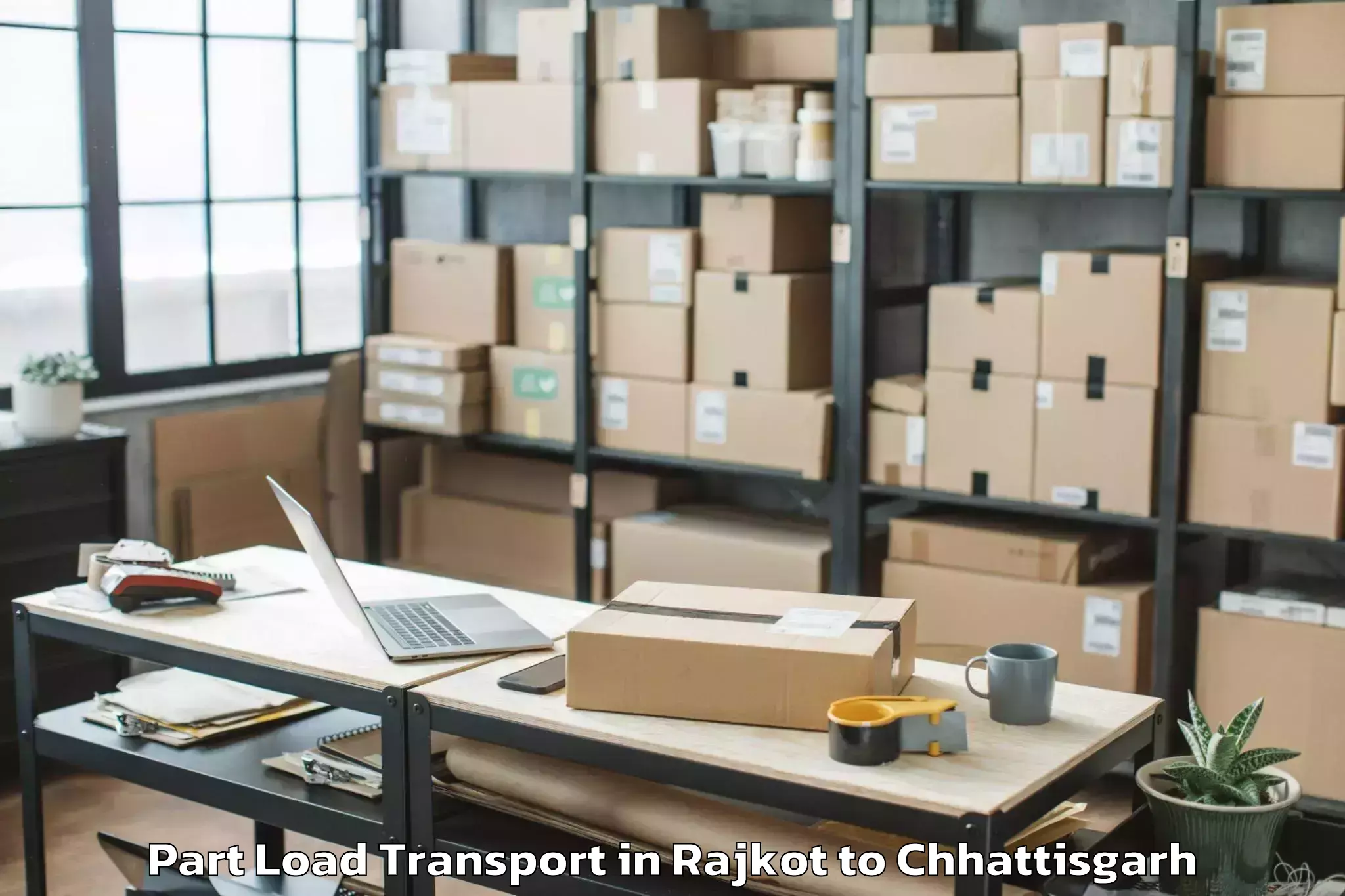 Easy Rajkot to Darbha Part Load Transport Booking